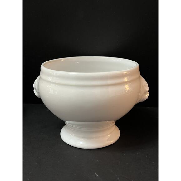 Revol France Lion Head White Porcelain Footed Bowl 11 oz Set of 2 Sugar Trinket - Picture 7 of 13